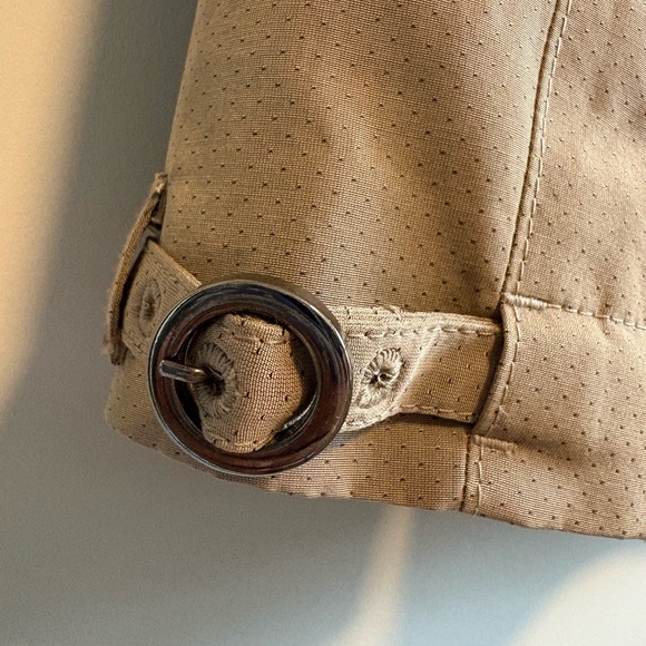 Boss Hugo Boss Tan Perforated Pleated Jacket | Size 6 - Picture 6 of 9